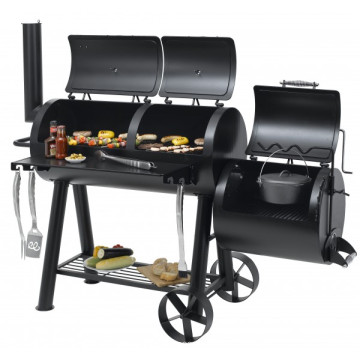 Deutsch Outdoor Heavy Duty Charcoal BBQ Grill &amp; Raucher